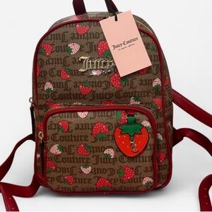 Juicy Couture Red Strawberry Print Backpack